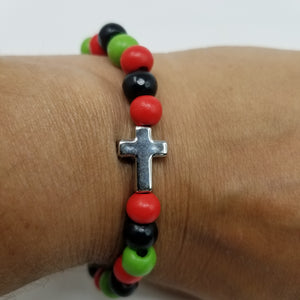 Cross Red Black  & Green