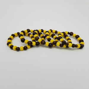 Brown & Yellow Wooden Bracelet